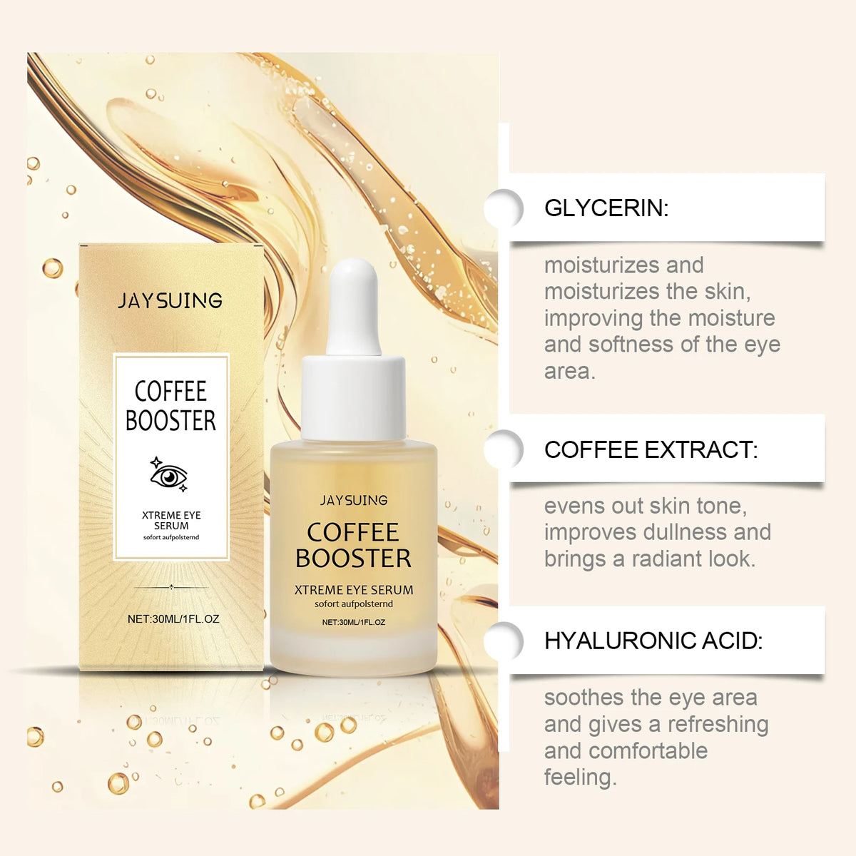 Coffee Eye Cream Roller, Mask & Serum Set – Dark Circle Care Eye Care Set SPOT