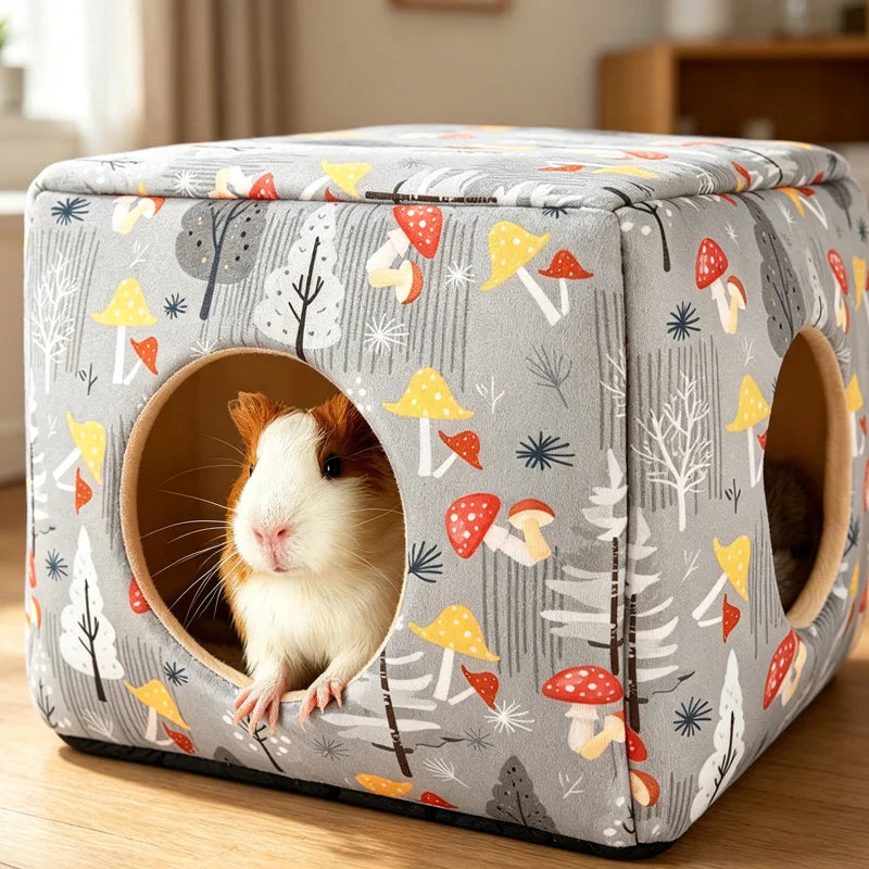 Washable Small Animal Hideout Bed – Guinea Pig, Rabbit & Hamster Small Animal Hideout SPOT Grey