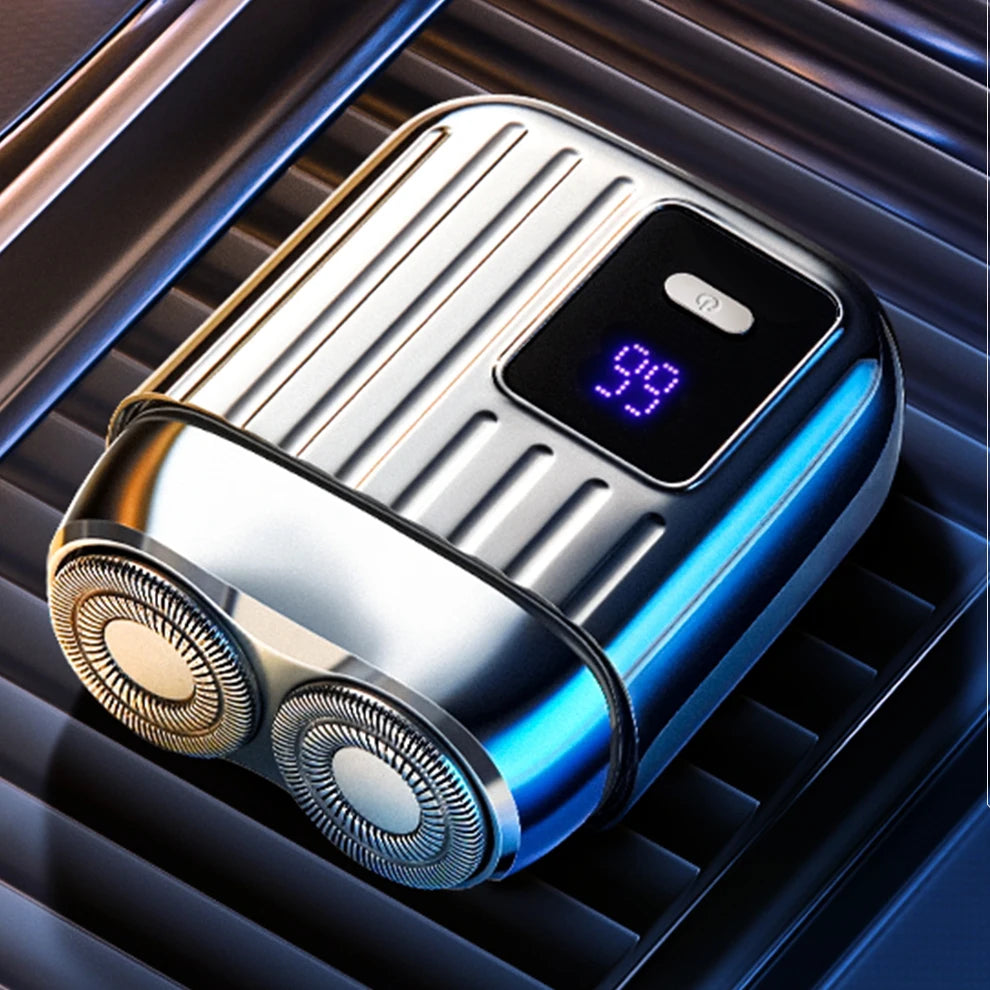 Zinc Alloy Mini Electric Shaver – Portable Rotary Razor for Men Electric Shaver SPOT Green USB Type-C
