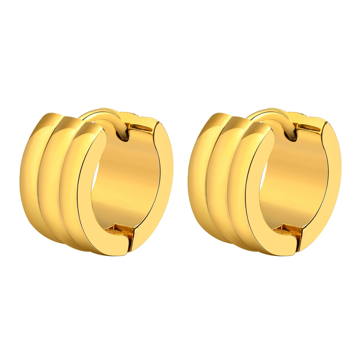 Wide Huggie Hoop Earrings – 18K Gold Plated Stainless Steel Huggie Hoop Earrings SPOT Default Title