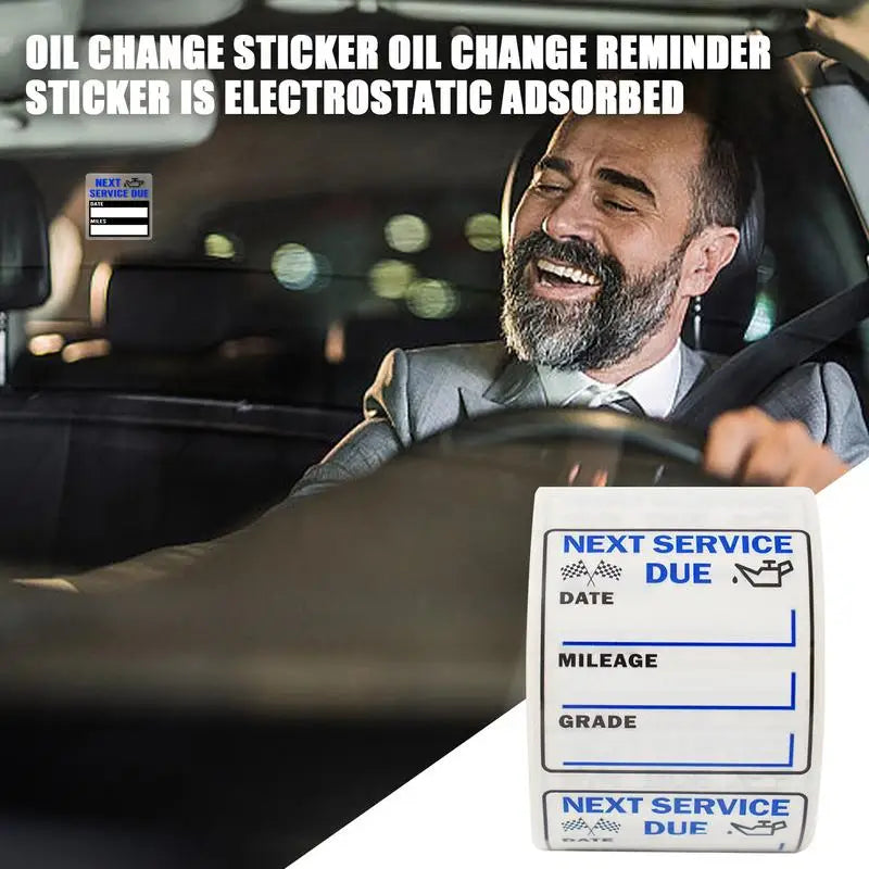 Car Service Reminder Stickers – 250-Sheet Oil Change Roll 2×2 In Car Maintenance Stickers SPOT