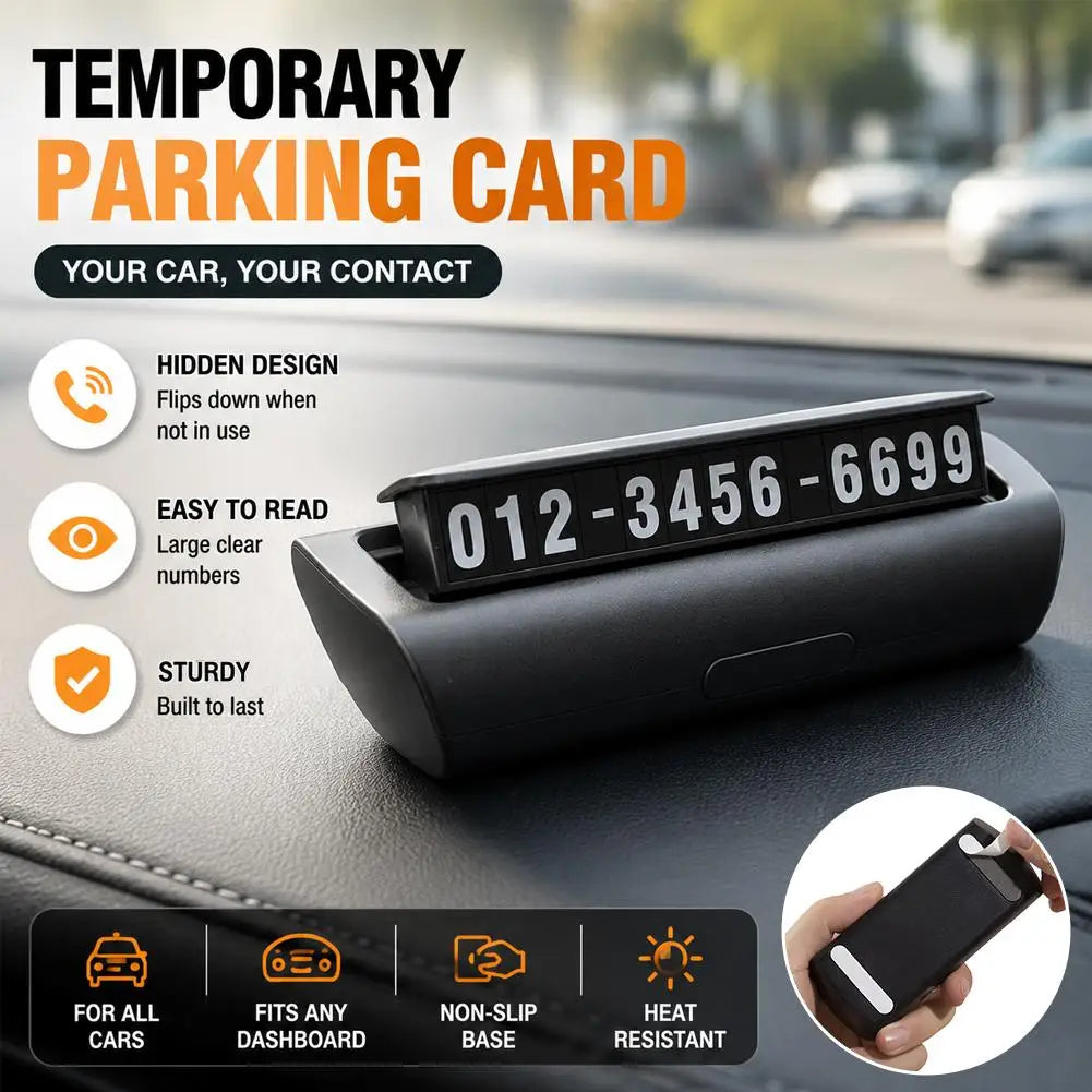 Temporary Parking Card with Hidden Phone Number – Dashboard Sign Parking Dashboard Sign SPOT