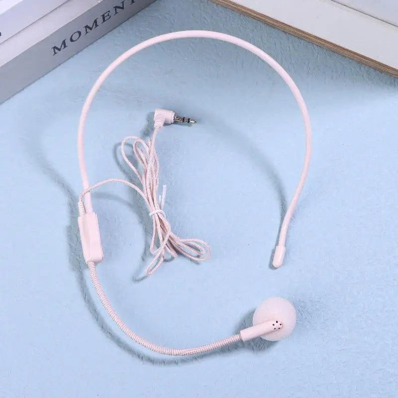 Wired 3.5mm Head-Mounted Headset Mic for Teaching & Lectures Headset Microphone SPOT Pink