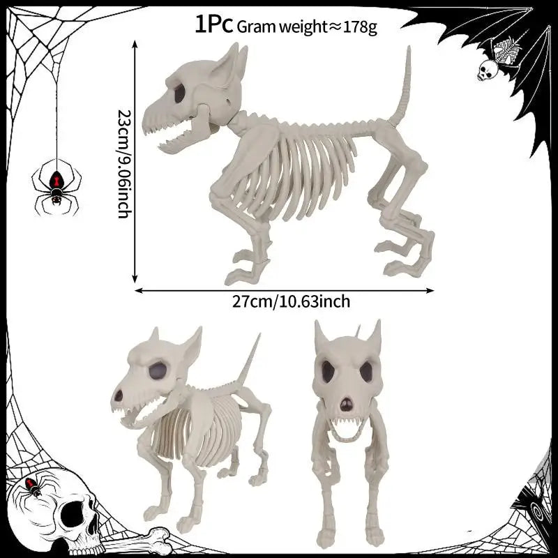 Animal Skeleton Halloween Decor – Wolf, Frog & Crow Props Halloween Skeleton Prop SPOT A1
