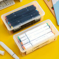 2-Pack Transparent Plastic Pencil Box – Art Supply Organizer Pencil Storage Box SPOT 2pcs