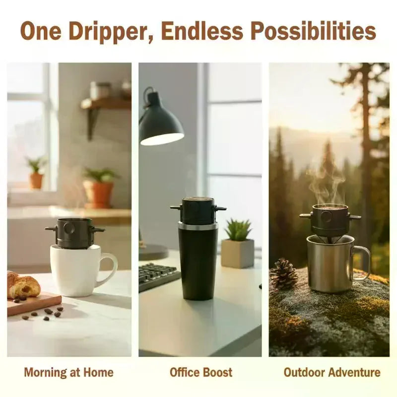 Foldable Stainless Steel Coffee Dripper – Reusable Hang Filter Coffee Dripper Filter SPOT