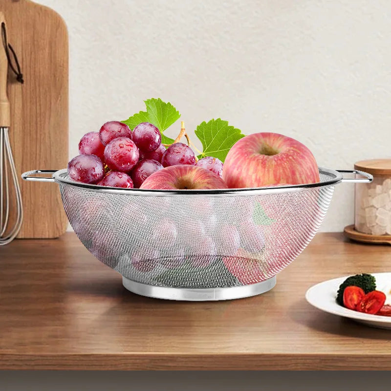 2-Pack Stainless Steel Colander Set – 21cm & 24cm Strainers Colander Strainer Set SPOT