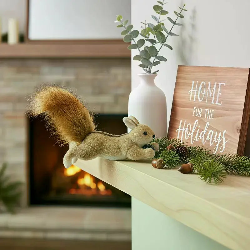 Fluffy Plush Squirrel Christmas Tree Hanging Ornament Christmas Ornament SPOT