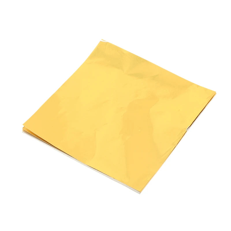 100-Pack Aluminum Foil Candy Wrappers – 8x8cm Glossy Colors Foil Candy Wrappers SPOT Gold