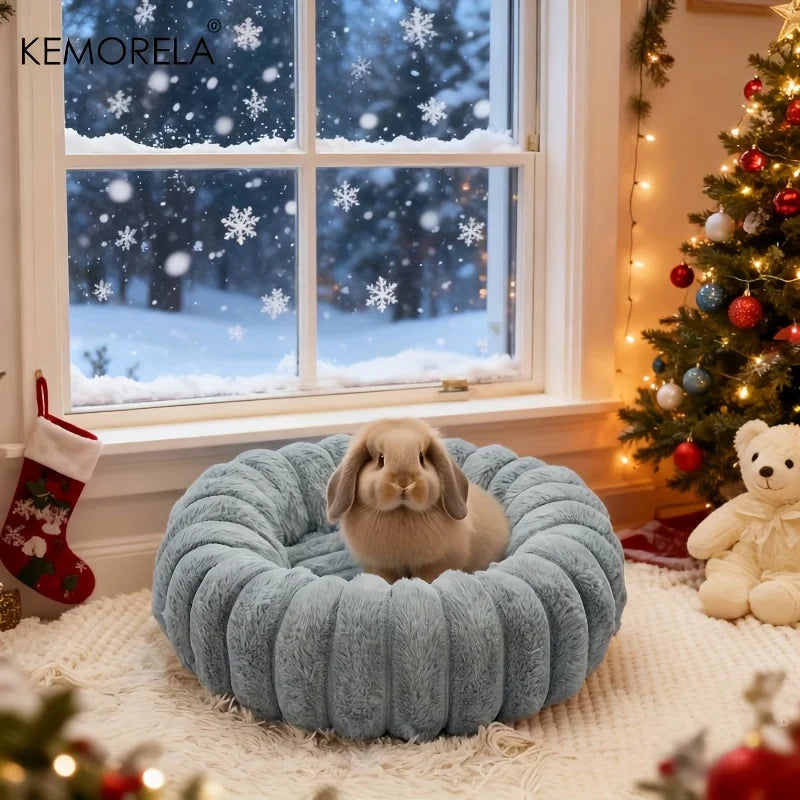 Plush Round Pet Bed – Washable Soft Nest for Rabbits & Hamsters Small Animal Pet Bed SPOT