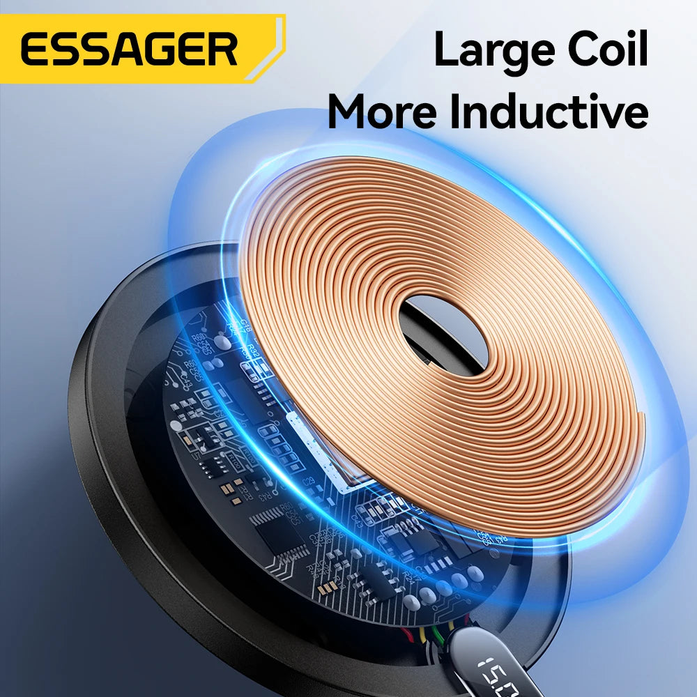 Essager 15W Wireless Charging Pad – LED Display, Fast Charge Wireless Charging Pad SPOT