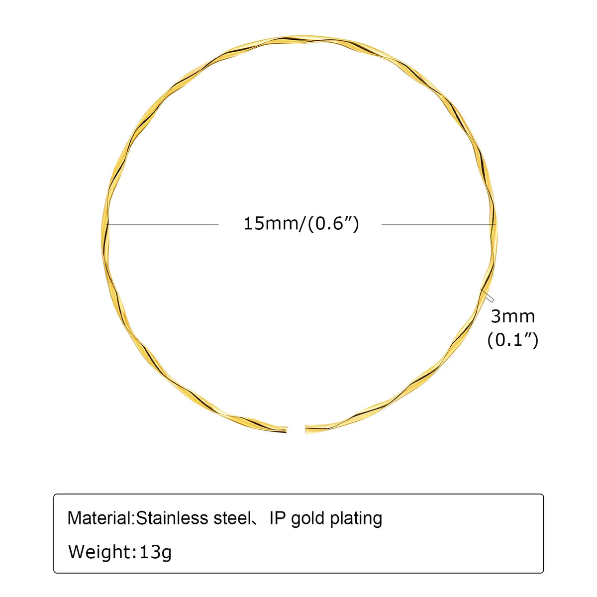 Gold Twist Torque Choker Necklace – Stainless Steel Women Choker Necklace SPOT