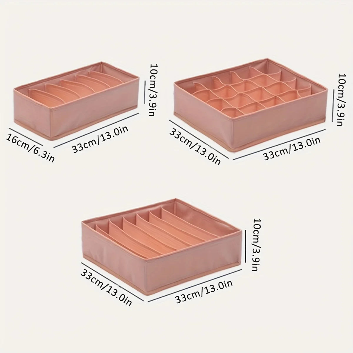 3-Pack Underwear Drawer Organizer – Multi-Compartment Storage Box Drawer Organizer Set SPOT