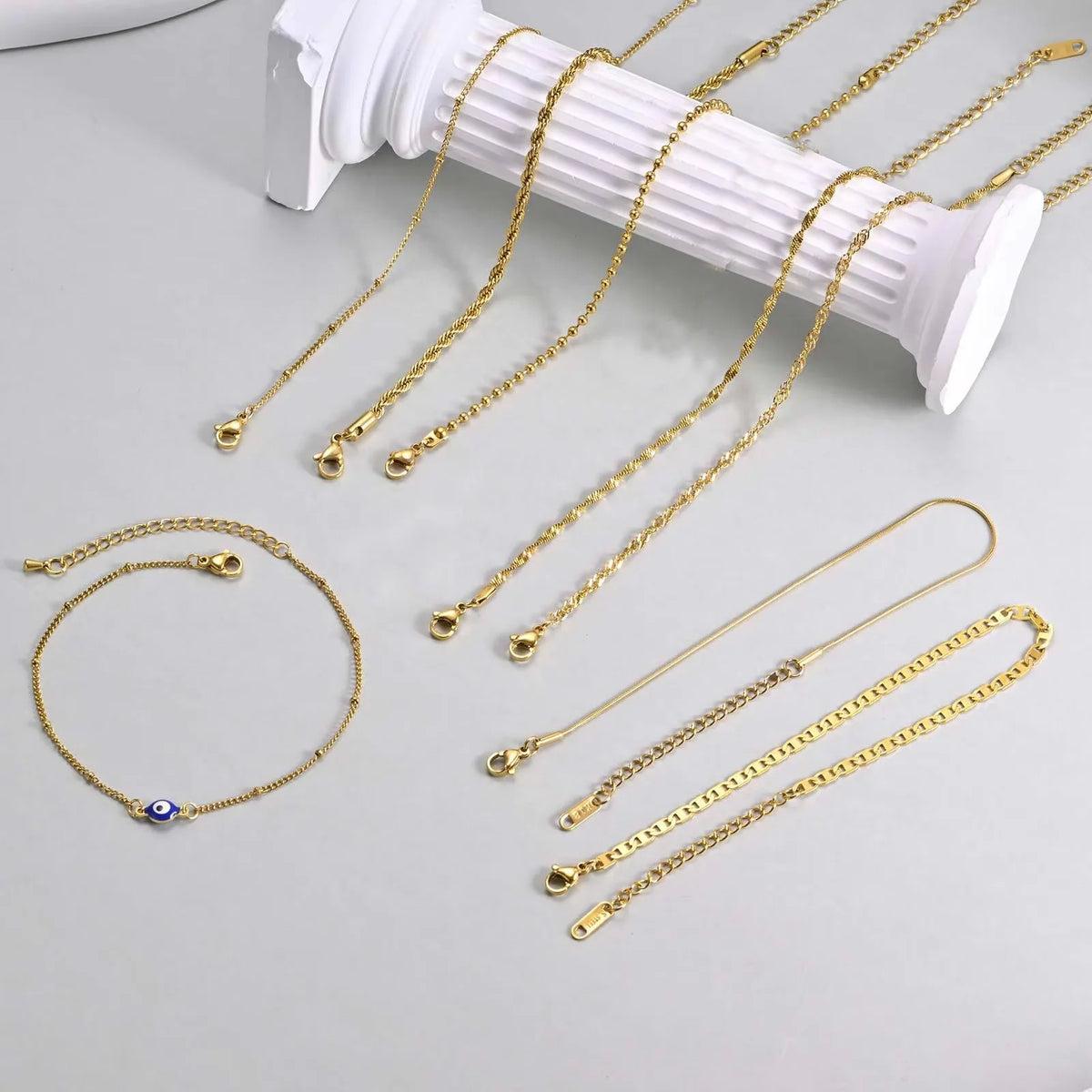 Gold Plated Dainty Layered Anklet – Waterproof Stainless Steel Gold Plated Anklet SPOT