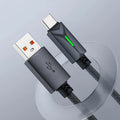 120W USB-C Fast Charging Cable with LED – 6A Braided Cord USB-C Charging Cable SPOT GY 2m