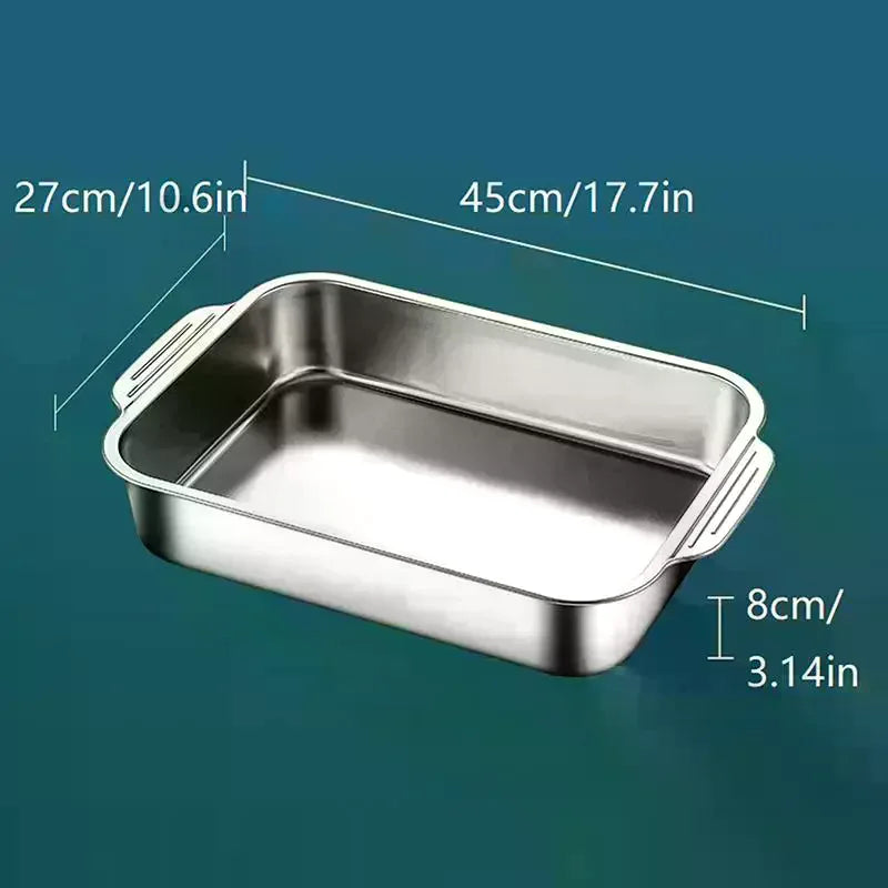 Stainless Steel Baking Pan with Lid – Deep Dish, Oven Safe Stainless Steel Bakeware SPOT