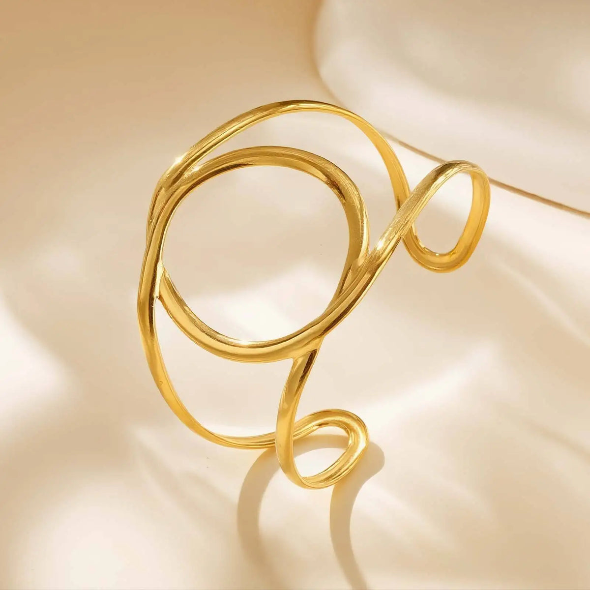 18K Gold Plated Stainless Steel Cuff Bracelet for Women Gold Cuff Bracelet SPOT