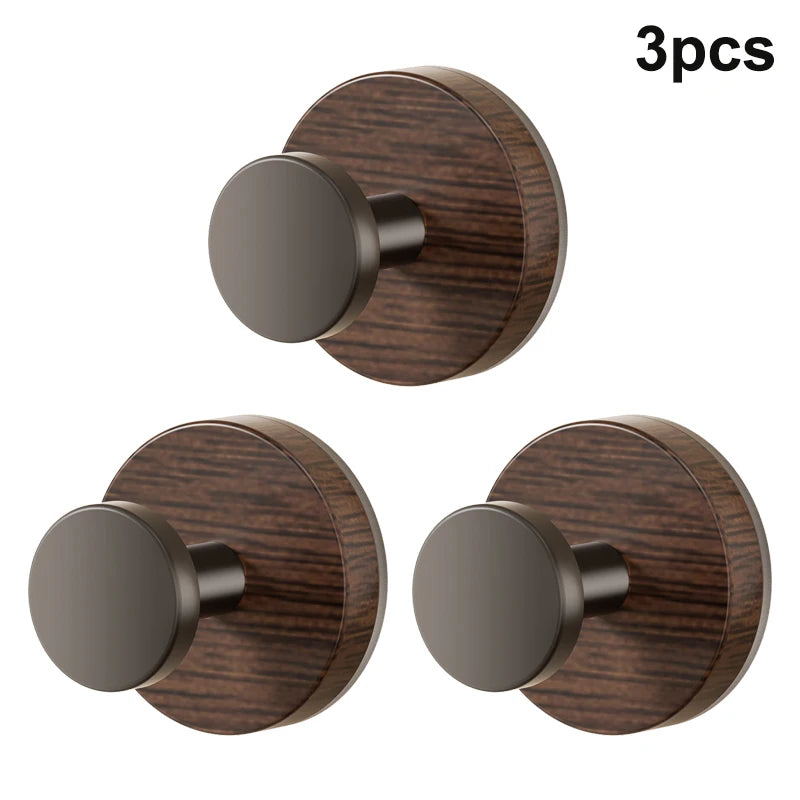 Walnut Wood Suction Cup Hook – No-Drill Wall Hanger Suction Cup Hook SPOT 3pcs