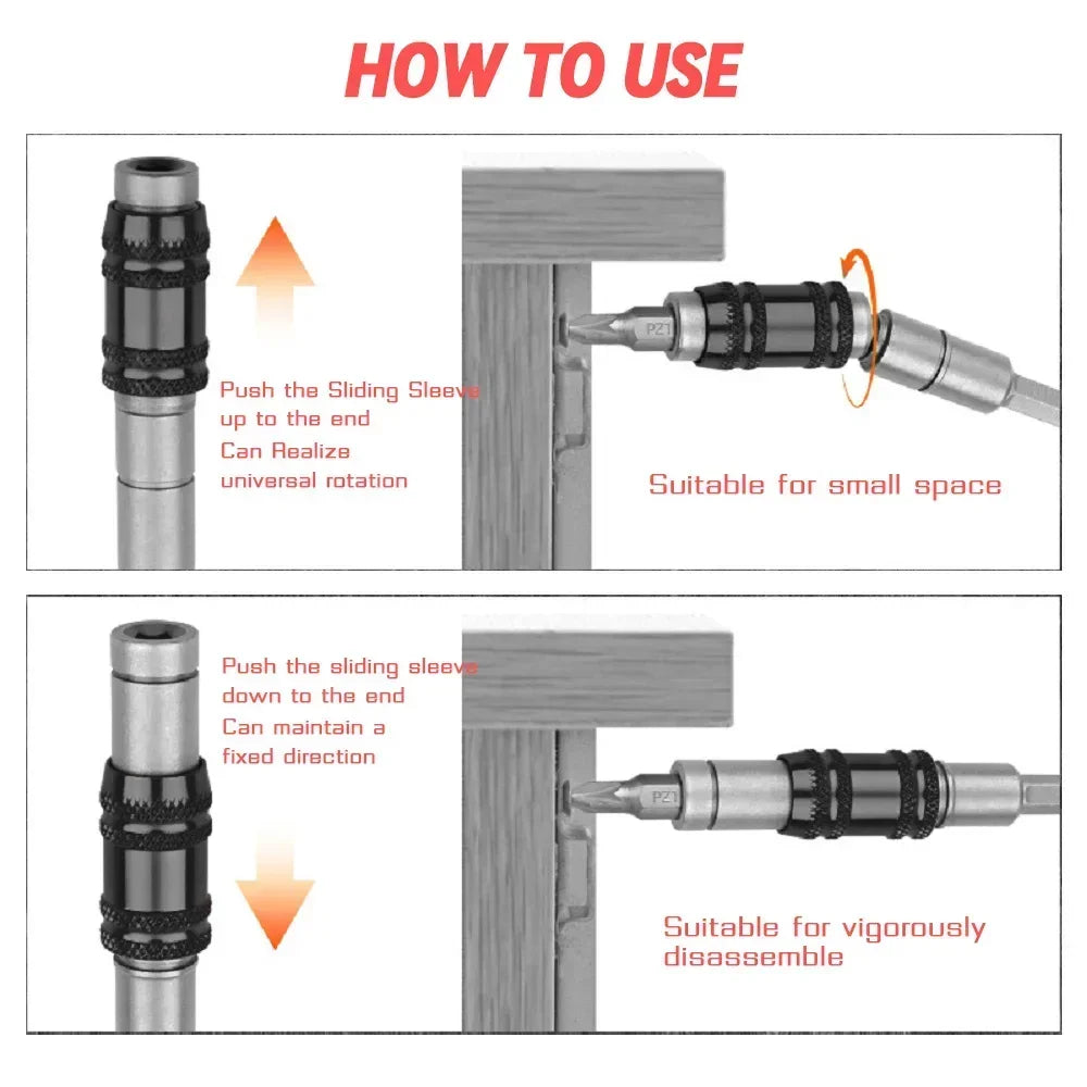 1/4" Hex Pivoting Magnetic Bit Holder – Quick-Change Extension Magnetic Bit Holder SPOT