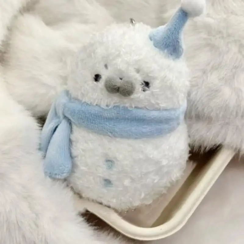 Cute Plush Seal Snowman Keychain Pendant – Backpack Charm Plush Keychain Charm SPOT