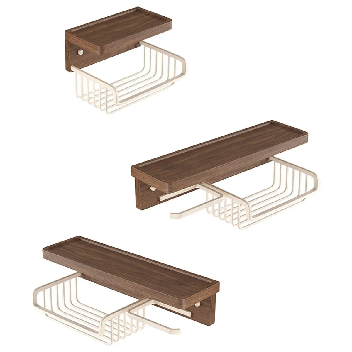 Wall-Mounted Toilet Paper Holder with Shelf & Basket Organizer Toilet Paper Holder SPOT