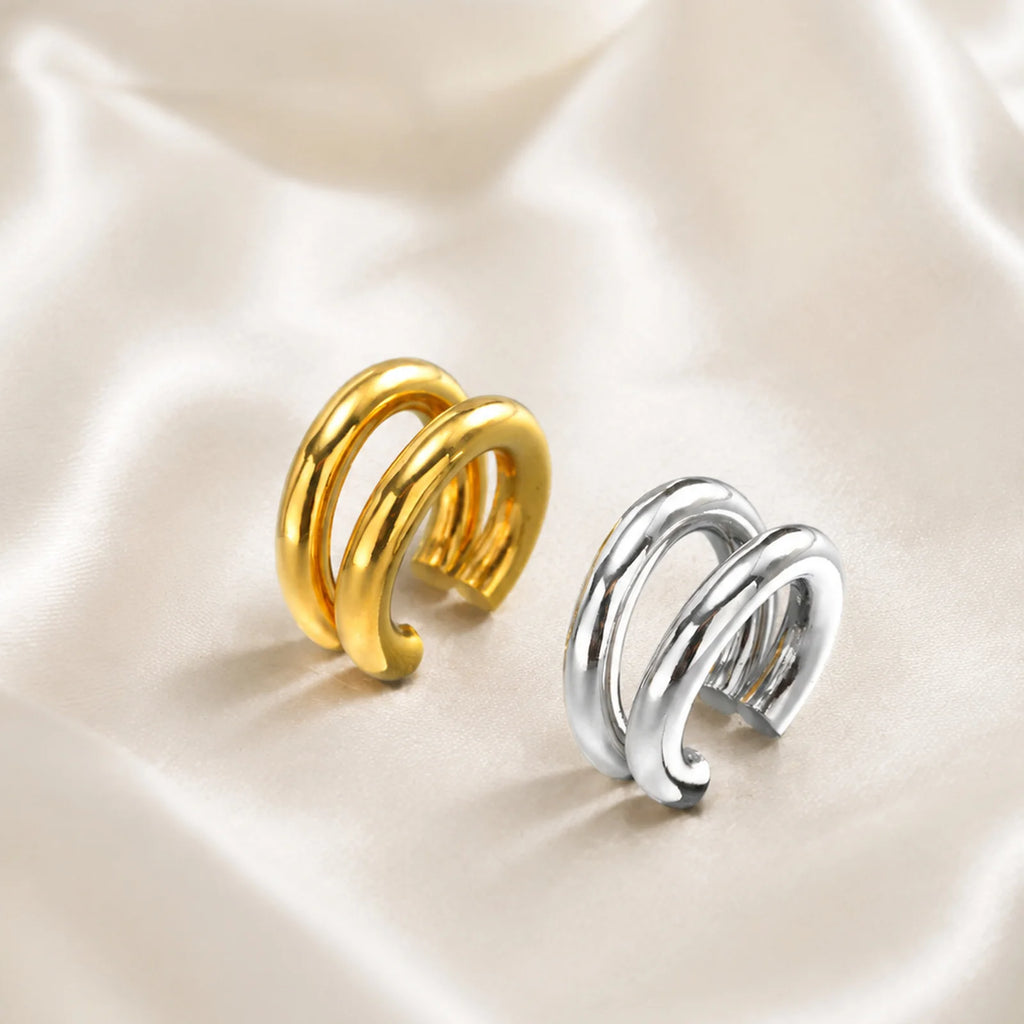 Double Layer C-Shaped Ear Cuff – No-Piercing Cartilage Clip Ear Cuff Earring SPOT