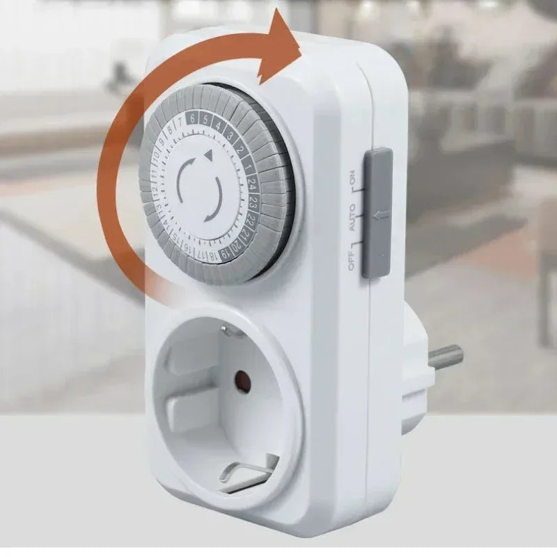 Mechanical Timer Socket EU Plug – 24Hr Automatic Outlet 16A Outlet Timer Socket SPOT EU(EU)