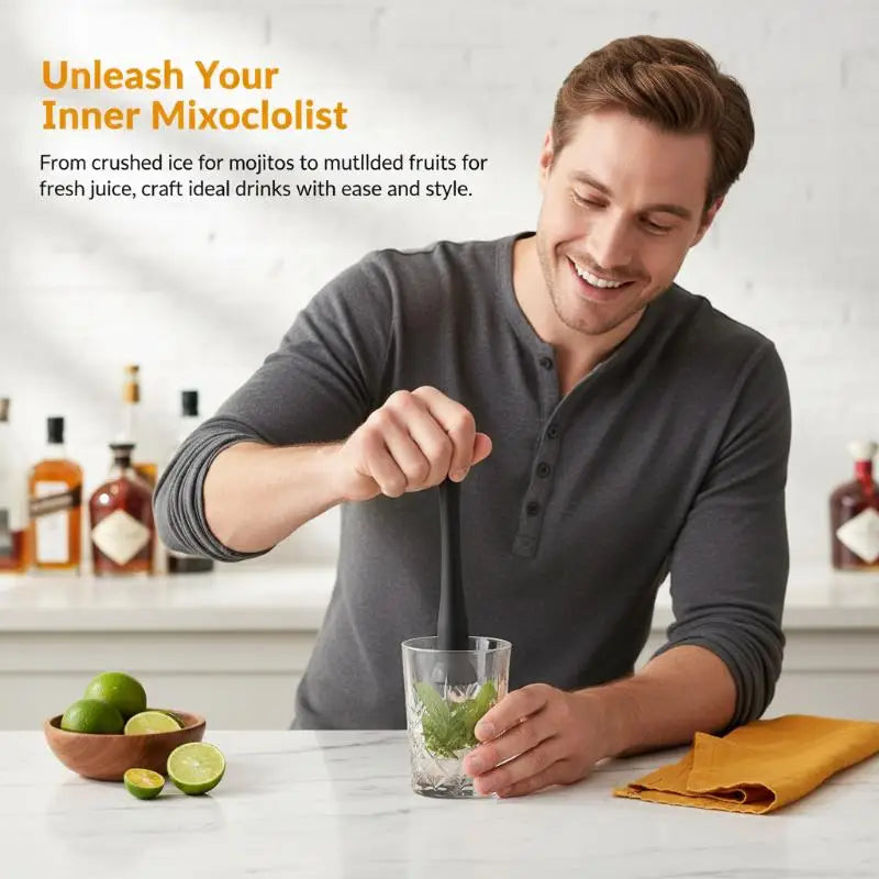 Professional Cocktail Muddler – Grooved Nylon Head Bar Tool Cocktail Muddler SPOT