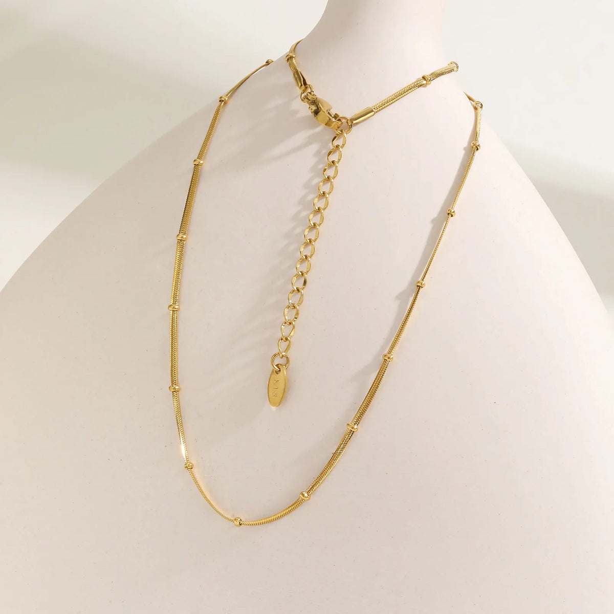 18K Gold Plated Snake Bead Chain Bracelet for Women Chain Link Bracelet SPOT