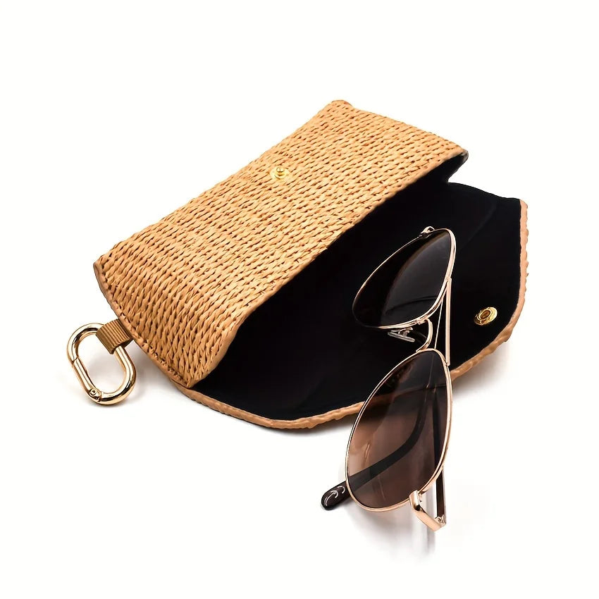Woven Straw Eyeglass Case with Hook – PP Glasses Pouch Eyeglass Case SPOT