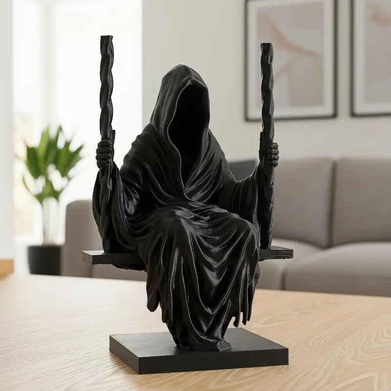 Swinging Grim Reaper Resin Figurine | Gothic Halloween Décor Decorative Figurine SPOT