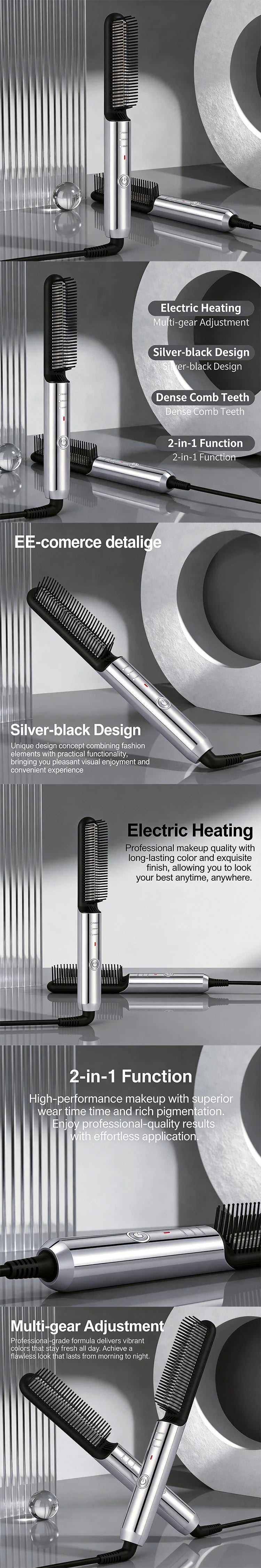 Electric Hair Straightener Brush – 3-in-1 Comb & Styler Hair Straightener Brush SPOT