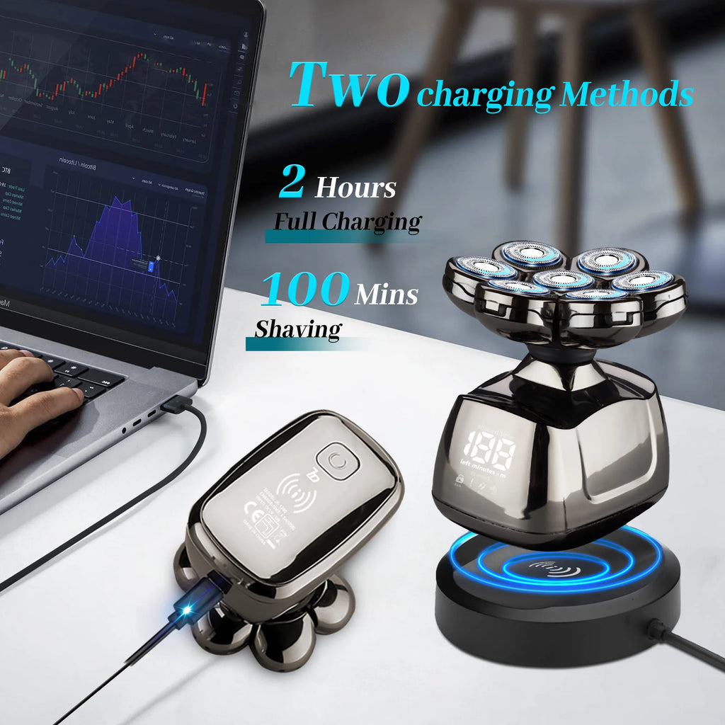 6-in-1 Men's Electric Rotary Shaver & Grooming Kit IPX6 Electric Rotary Shaver SPOT