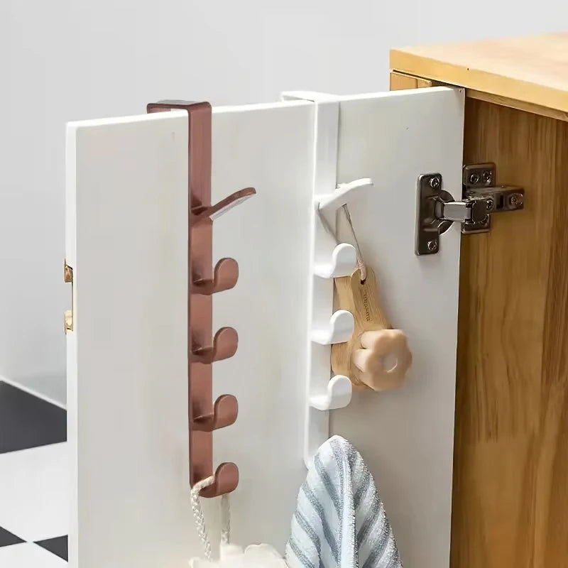 5-Hook Over-the-Door Bag & Clothes Hanger Rack – ABS Plastic Door Hook Rack SPOT