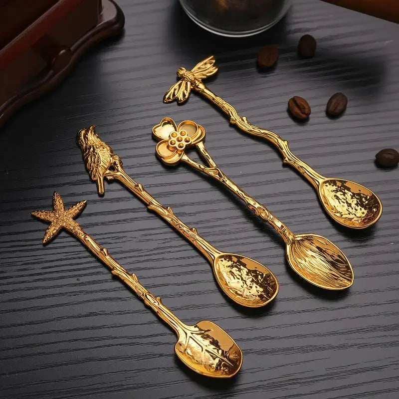 Retro Dragonfly Metal Coffee Spoon – Zinc Alloy Dessert Spoon Decorative Coffee Spoon SPOT