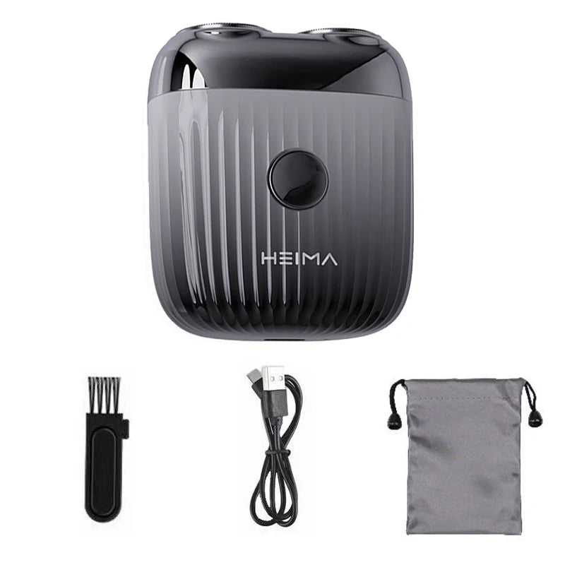 Portable Rechargeable Electric Shaver – Zinc Alloy Men's Razor Electric Shaver SPOT Obsidian Black No plug