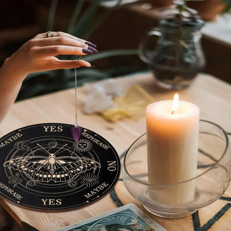 Star Pendulum Dowsing Board – Wood Divination & Meditation Plate Divination Board SPOT