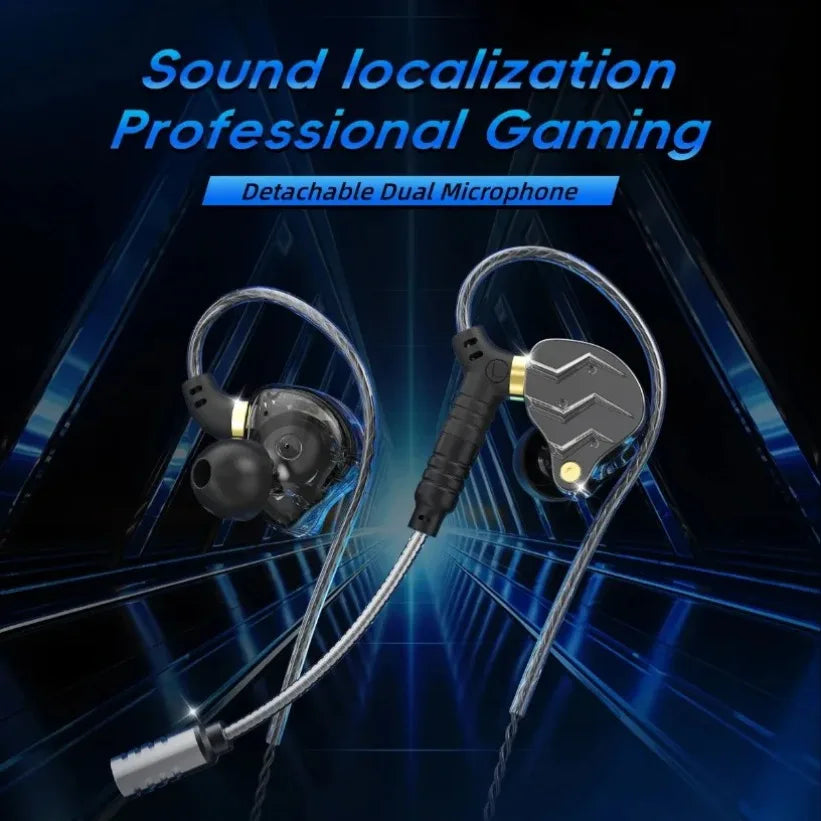 VIKEFON Wired Gaming Earbuds – Detachable Mic, 11mm Driver Wired Gaming Earbuds SPOT