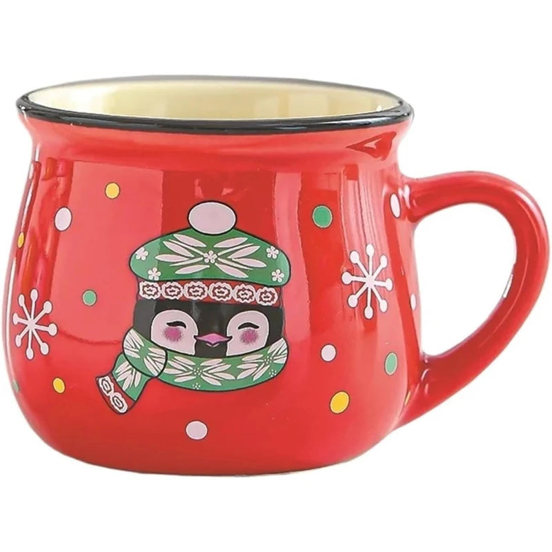 Christmas Ceramic Mug 150ml – Santa & Penguin Xmas Cup Ceramic Holiday Mug SPOT 101-200ml