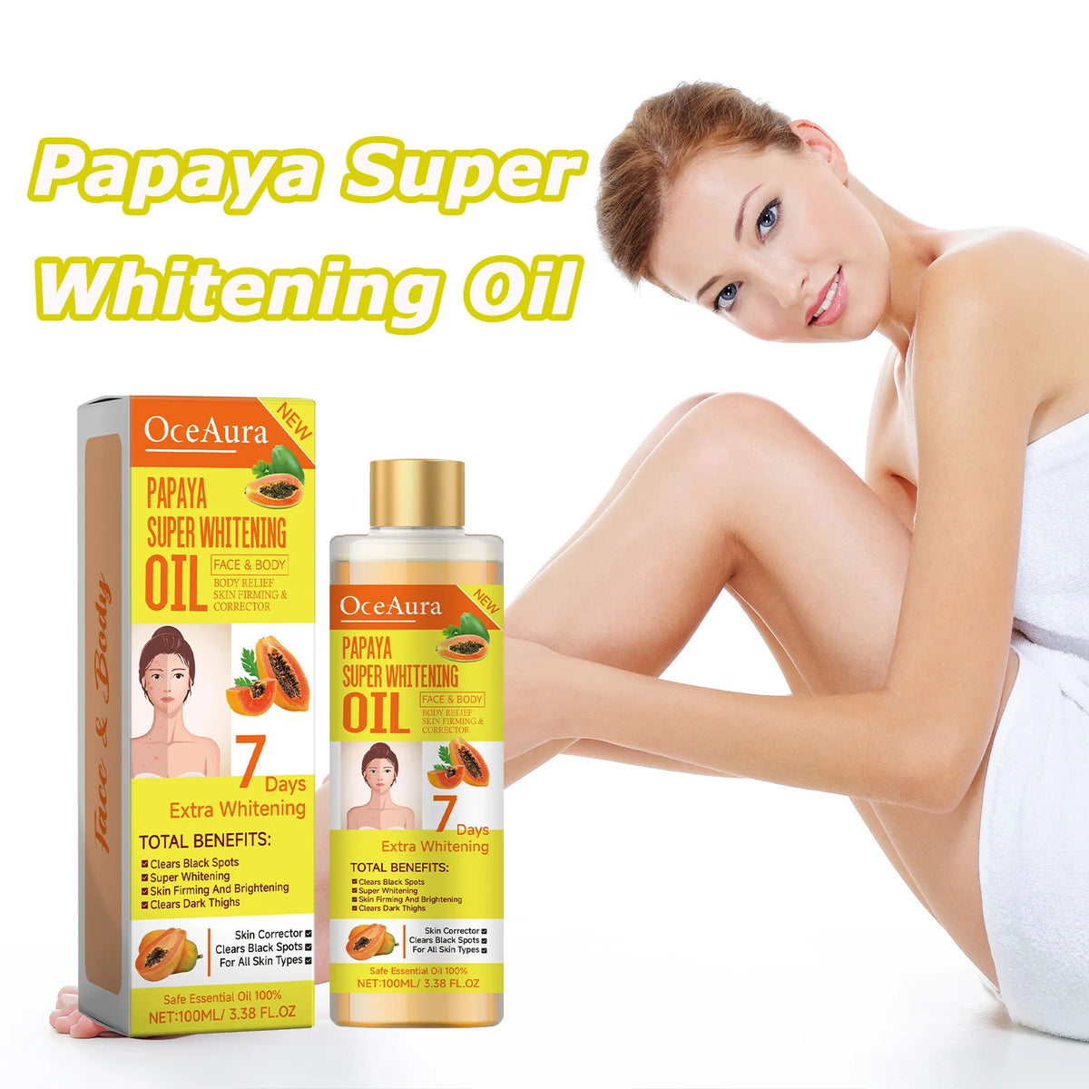Papaya Brightening Body Oil – Moisturizing & Nourishing Skin Brightening Body Oil SPOT