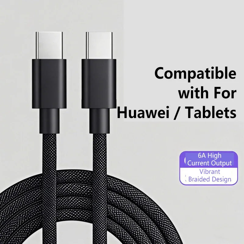 100W Braided USB-C Fast Charging Cable – 5A Quick Charge USB-C Charging Cable SPOT BK 1.5m