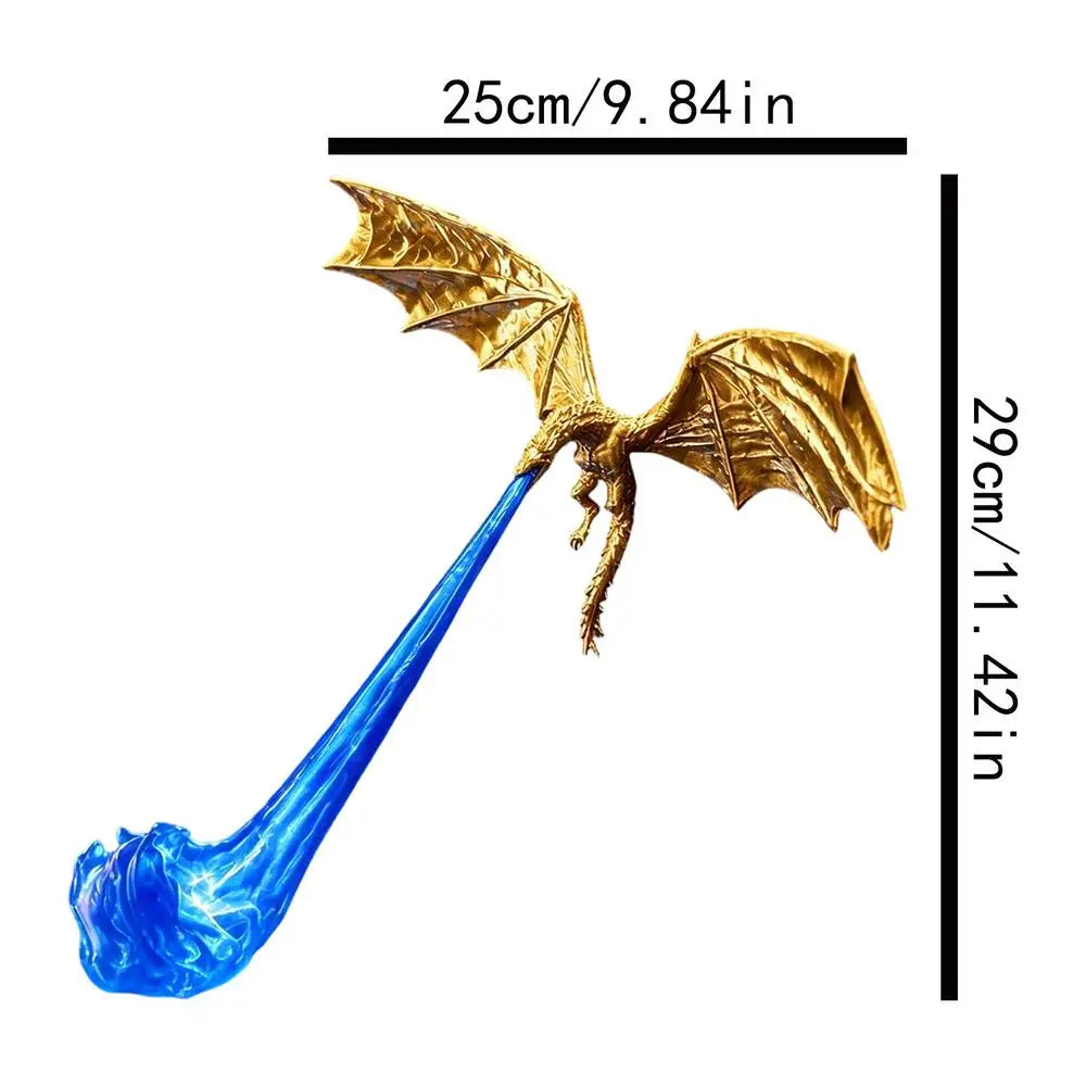 3D LED Dragon Bookshelf Light – Flying Dragon Figurine Decor Decorative LED Light SPOT large blue fire