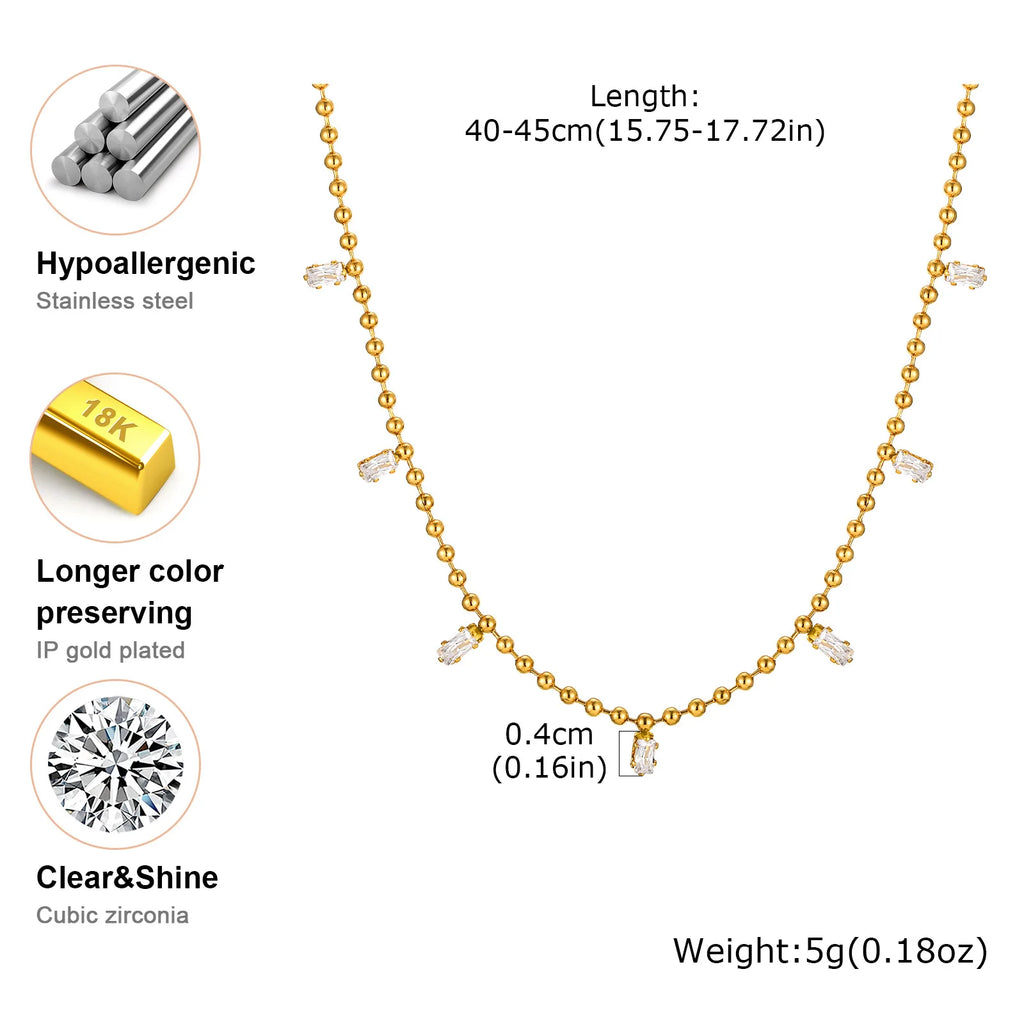 Tiny Cubic Zirconia Pendant Necklace – Tarnish-Free Gold Pendant Necklace SPOT