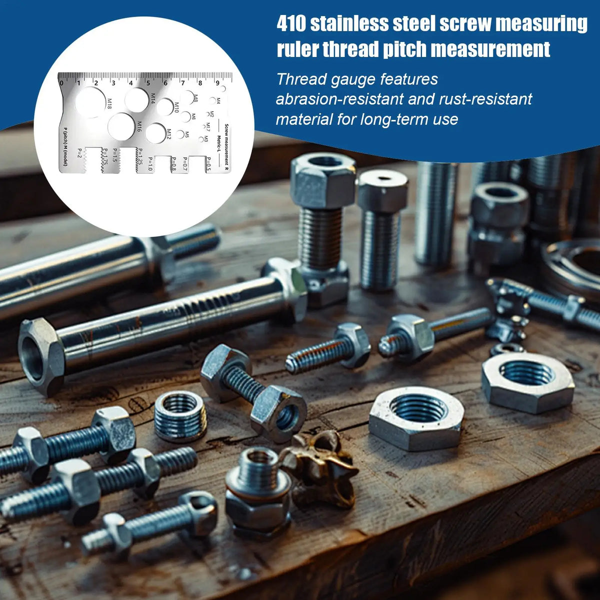 Stainless Steel Bolt Thread Checker & Measuring Gauge Tool Thread Gauge Tool SPOT