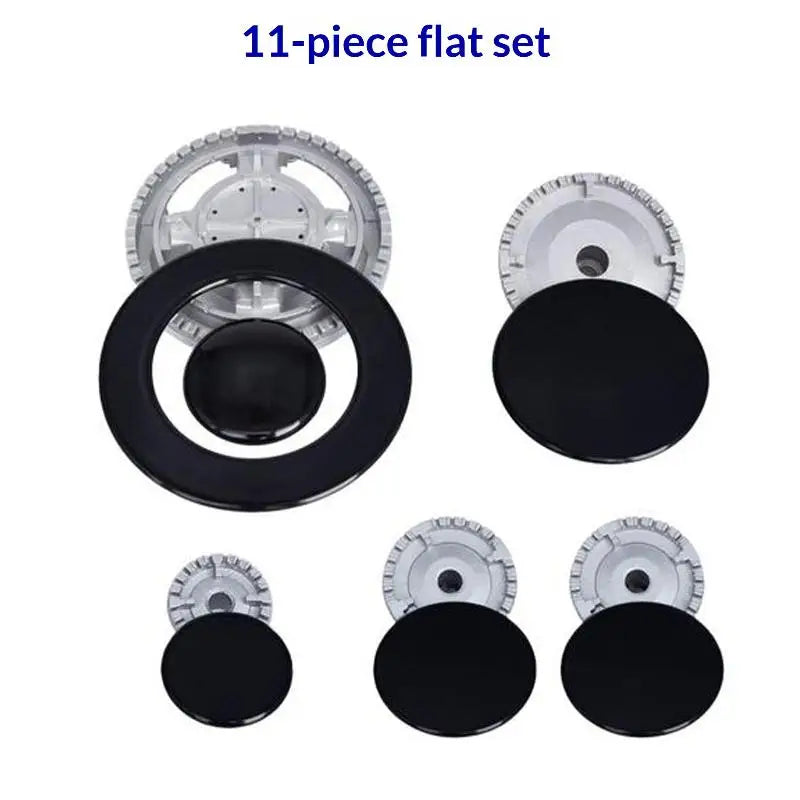 Gas Hob Burner Flame Cap + 5 Stove Handles – Zinc Alloy Set Stove Burner Parts SPOT A Flat