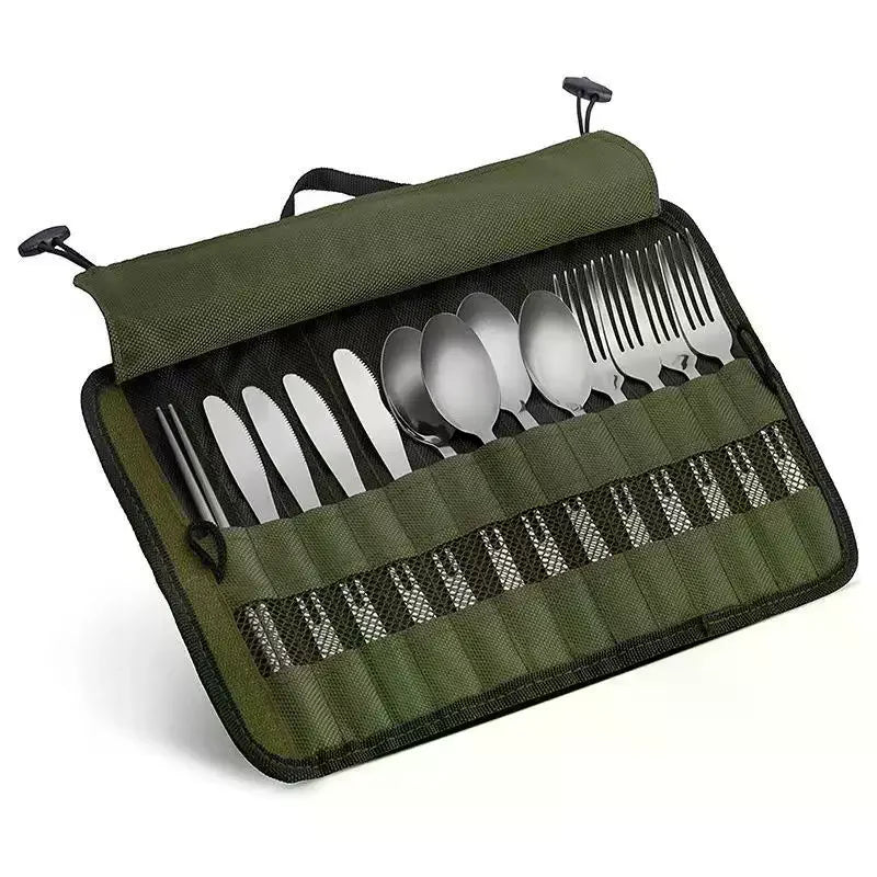 Roll-Up Travel Cutlery Bag – Portable Utensil Organizer Pouch Utensil Organizer Pouch SPOT