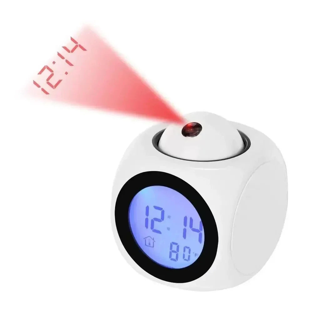 Projection Alarm Clock – Ceiling Display, Voice & Temperature Projection Alarm Clock SPOT White