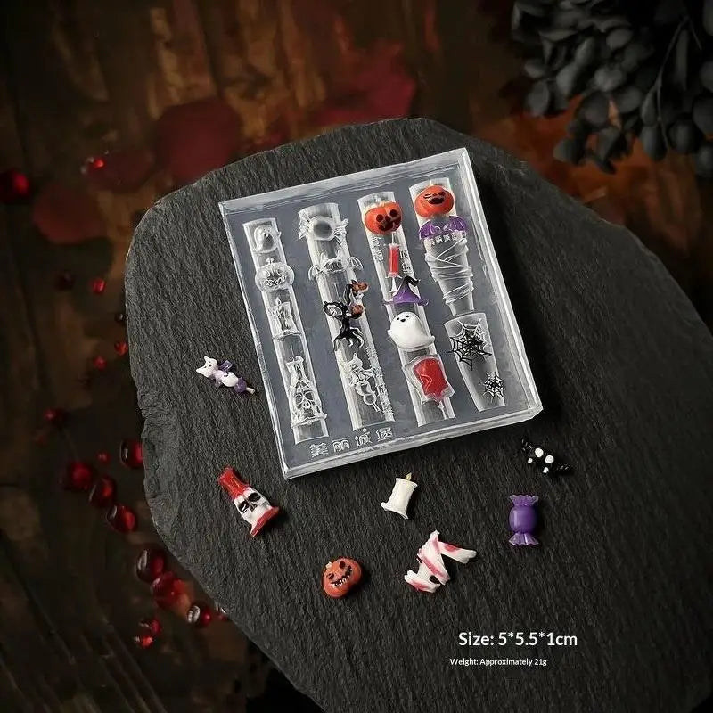 Halloween Silicone Nail Mold – Ghost, Pumpkin & Cat 3D Art Nail Art Mold SPOT A2
