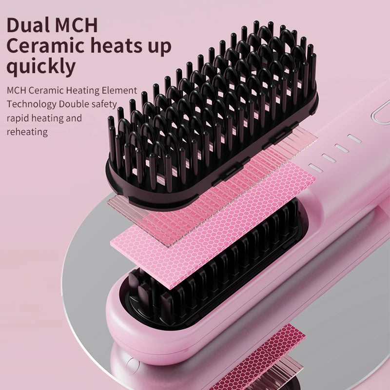 Cordless Ionic Straightening Brush – 4-Speed, Fast Heating Ionic Straightening Brush SPOT