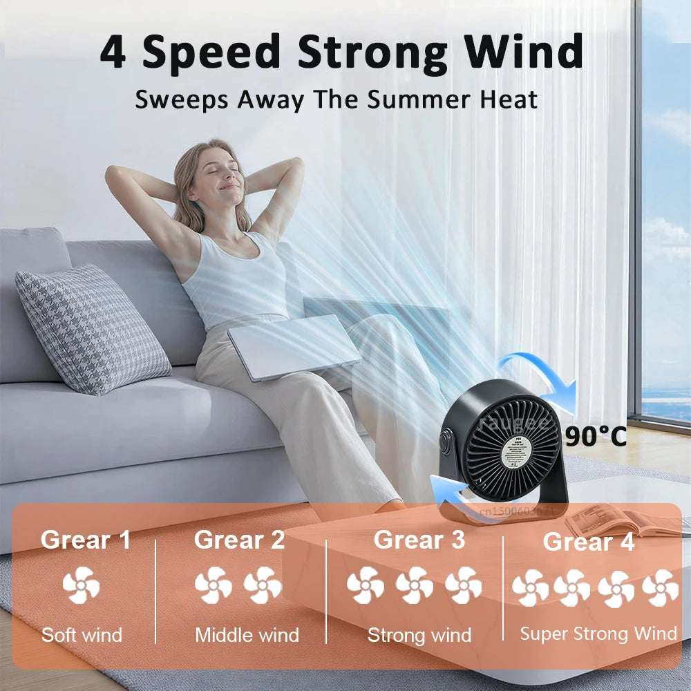 Portable USB Rechargeable Desk Fan – Wall & Table Air Circulator Portable Desk Fan SPOT